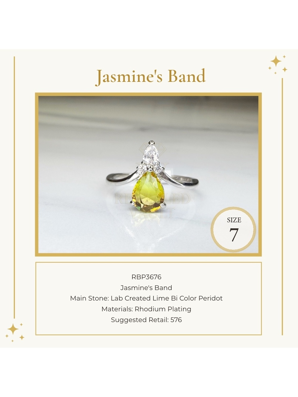 Jasmine's Band - Bi Color - Size 7 - August Birthday 2024